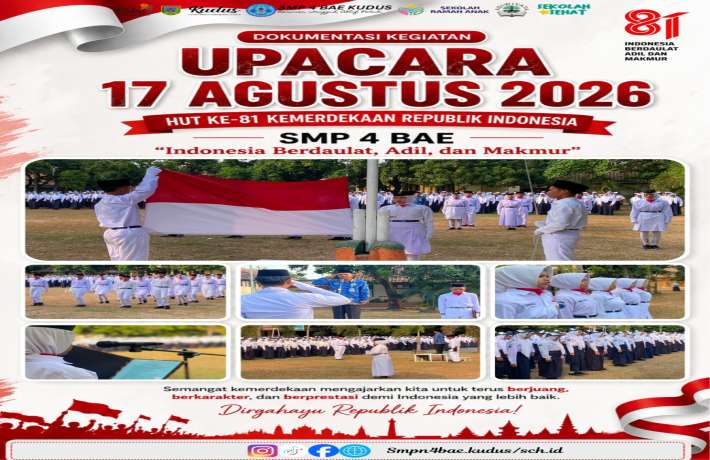 Upacara Peringatan HUT ke-81 Kemerdekaan Republik Indonesia di SMP 4 Bae